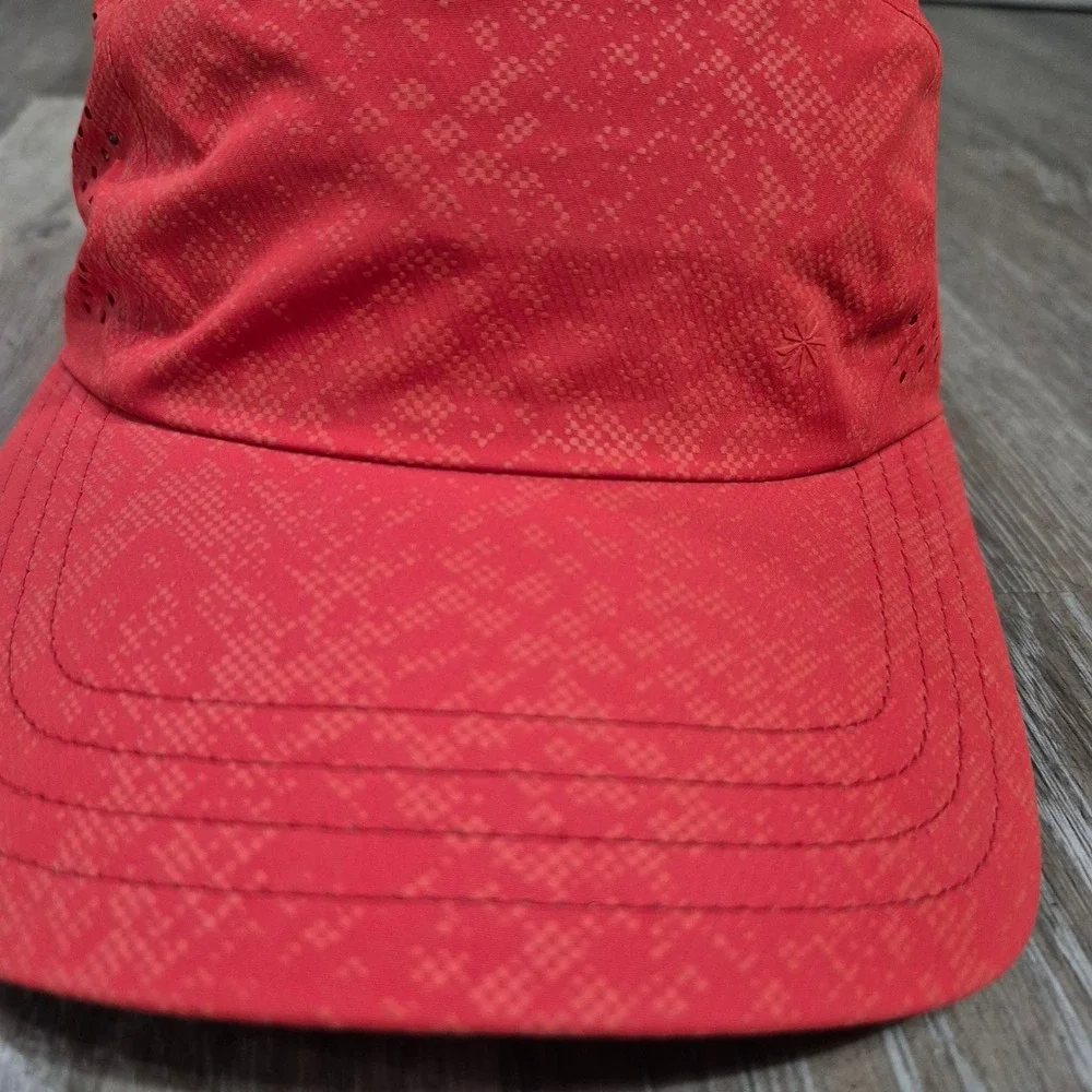 Athleta Womens Red Perforated Running Hat Adjustable Athletic Cap One Size